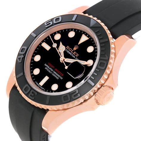 rose gold yachtmaster rubber strap